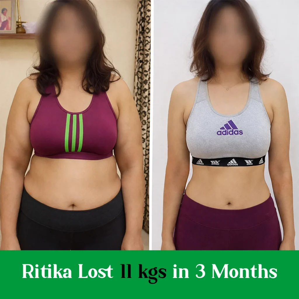 Belly fat loss transformation
